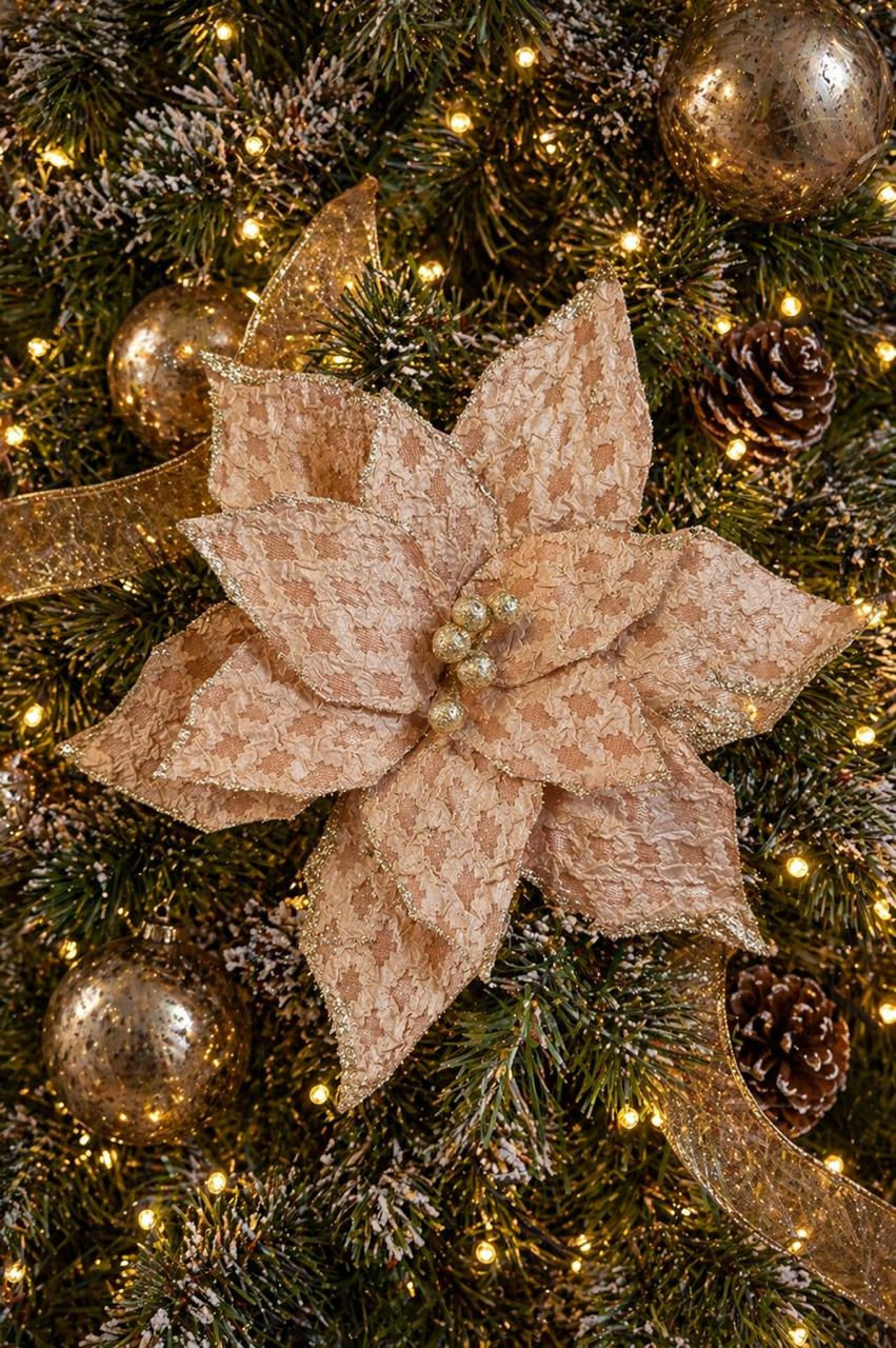 POINSETIA TRABALHADA (NUDE/DOURADO) 1 UN