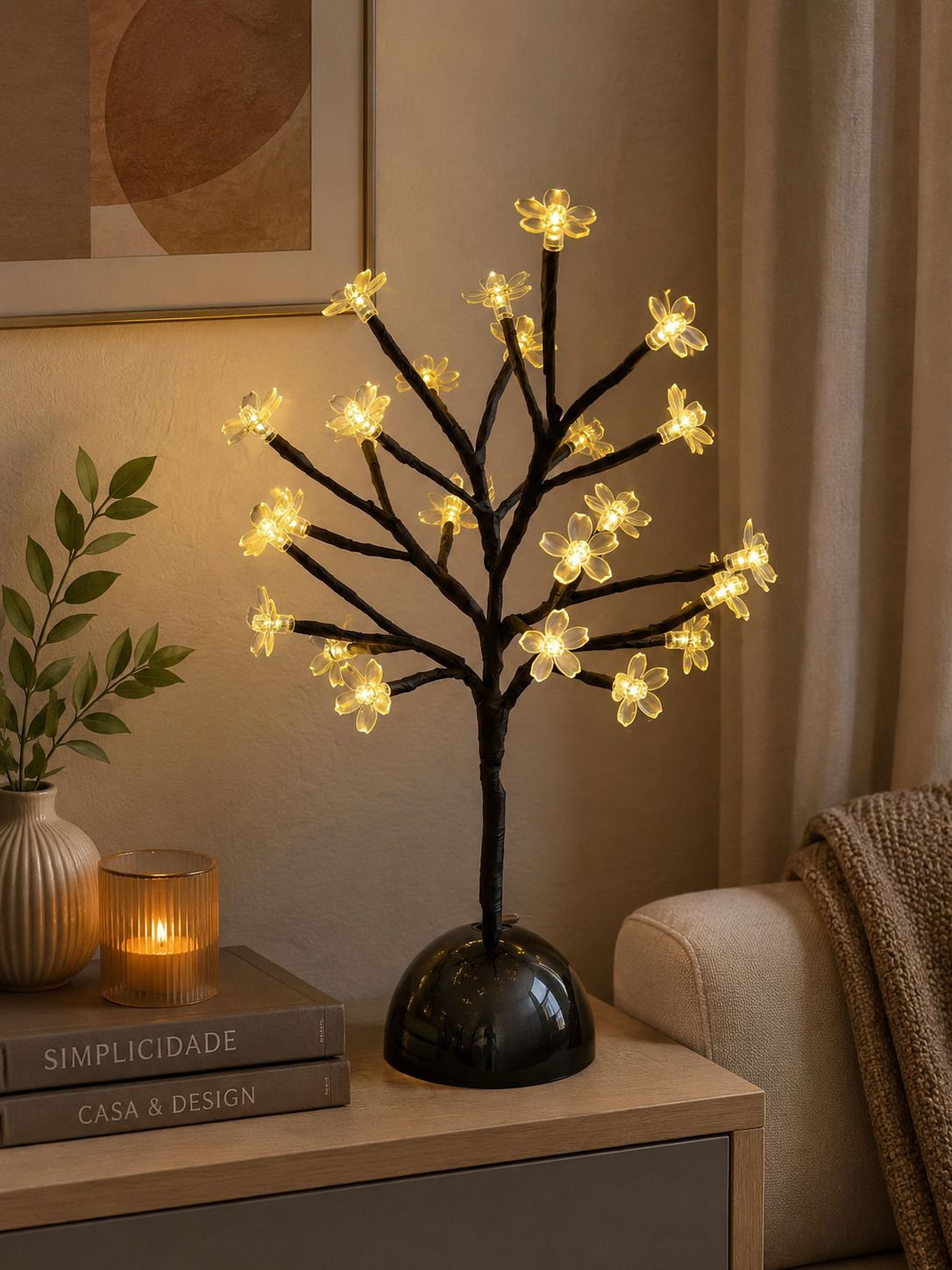 ARVORE 24 LEDS (PRETO) -1UN