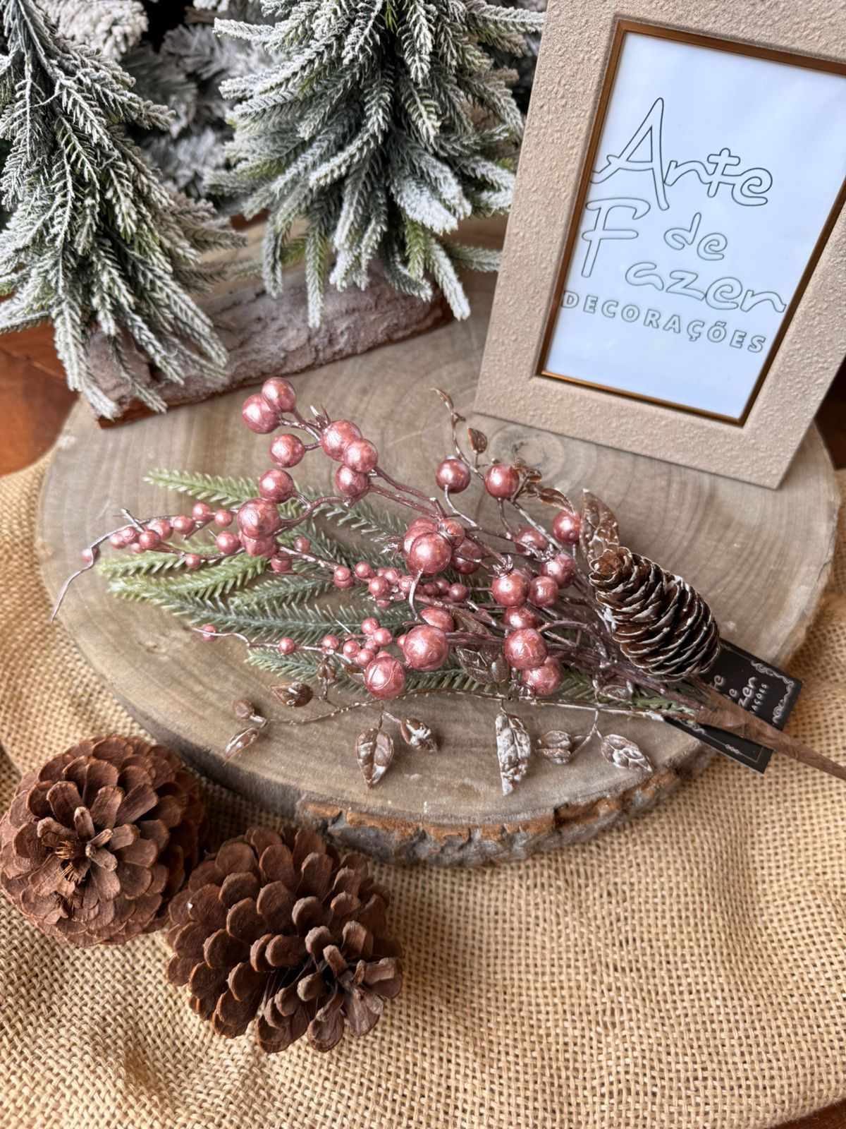 GALHO NATAL BERRY (ROSA) 45CM - 1UN