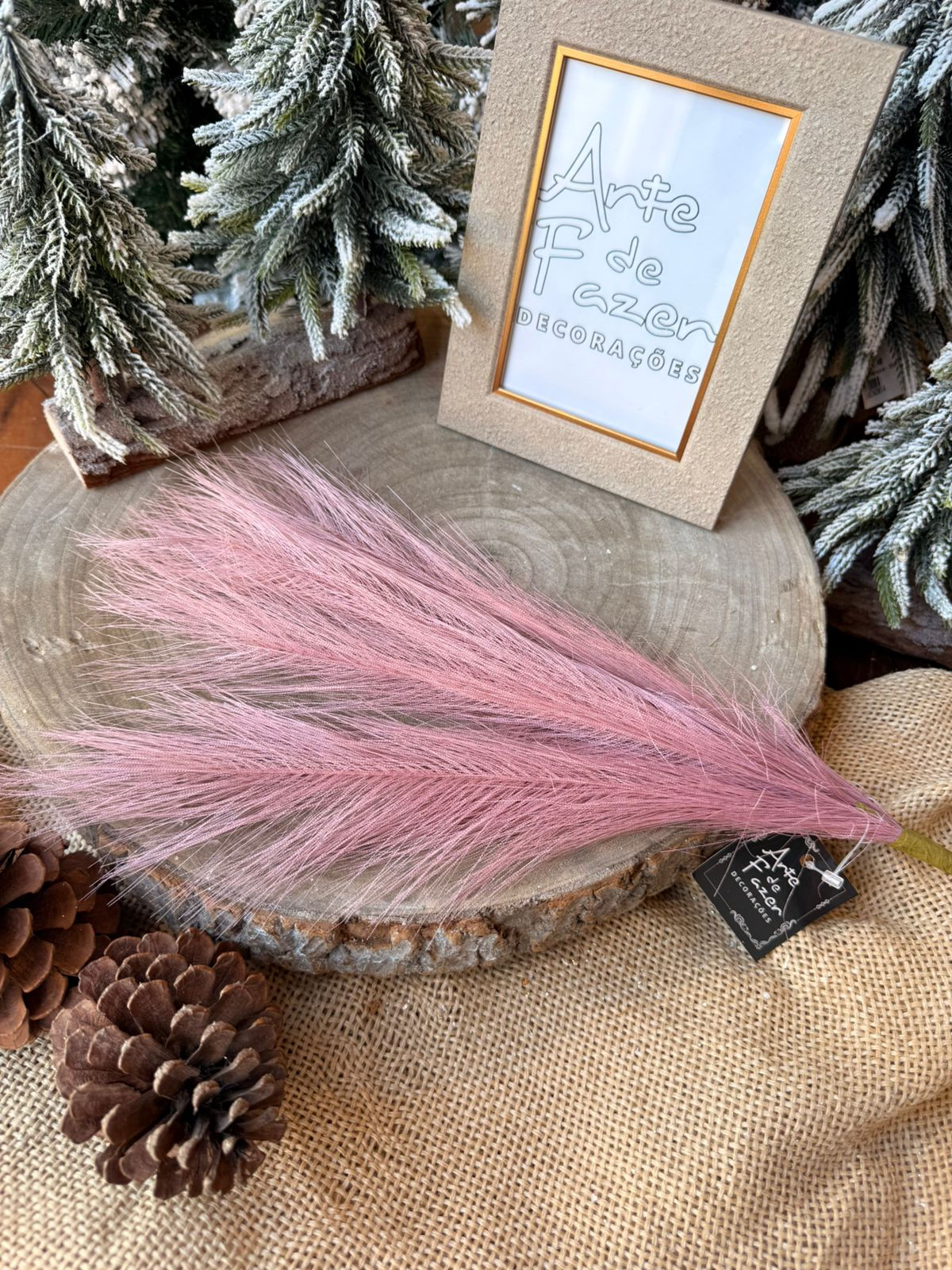 GALHO PLUMA PERMANENTE (ROSE) 45cm - 1UN