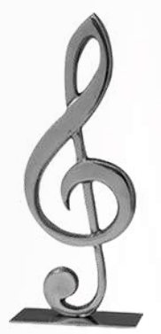Miniatura: ESCULTURA CLAVE DE SOL METAL P (PRATA) - 1UN
