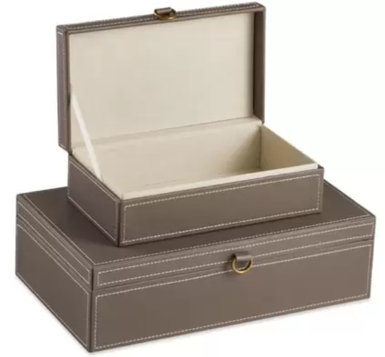 Miniatura: CAIXA EM MDF COM REVESTIMENTO PU P (CINZA) - 1UN