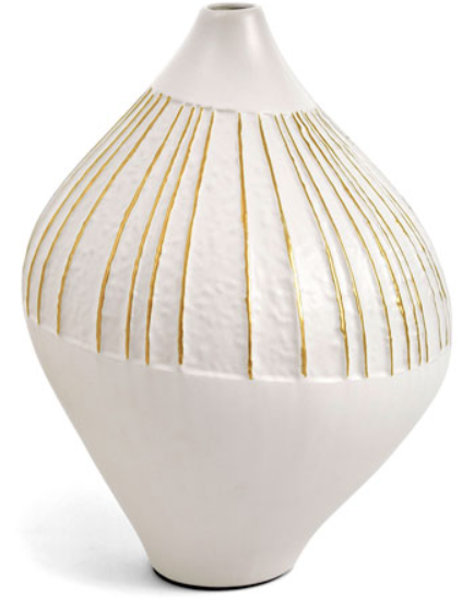 Miniatura: VASO EM CERAMICA (OFF/DOURADO) - 1UN