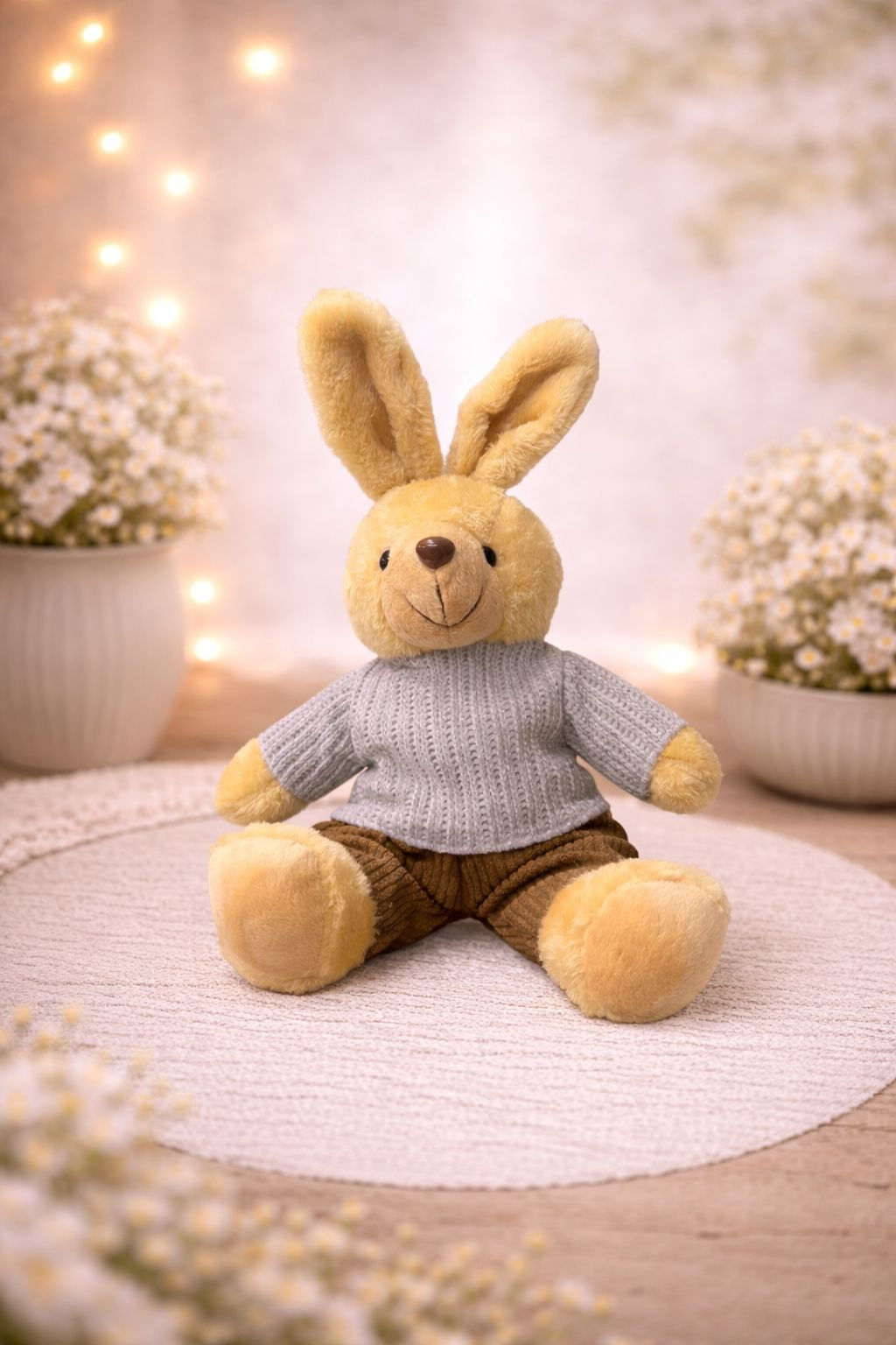 COELHO PELUCIA (BEGE/CINZA/MARROM) - 1UN
