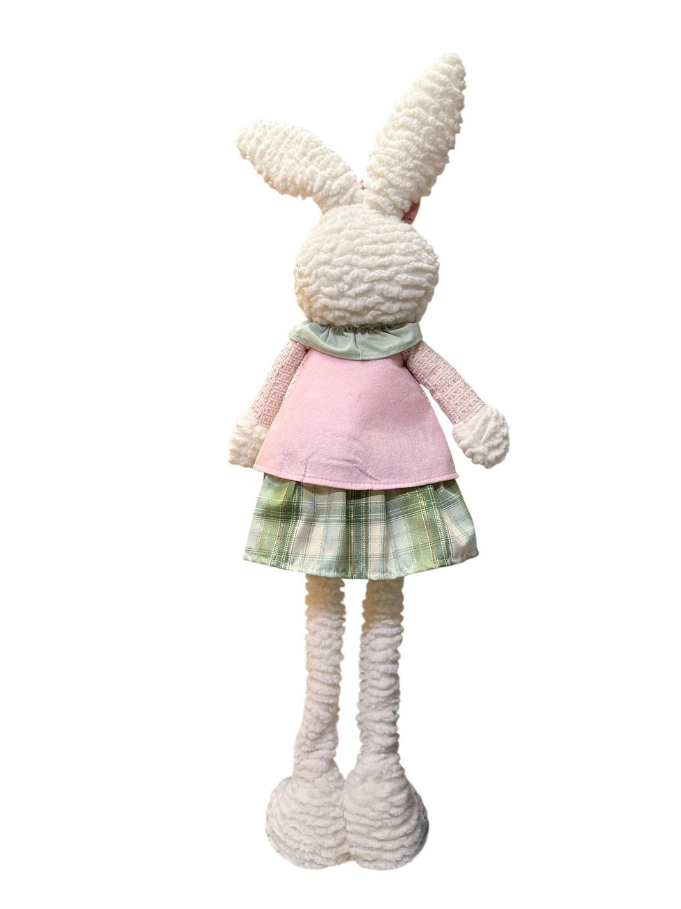 Miniatura: COELHA EM PE  XADREZ (ROSA/VERDE) 90cm - 1 UN