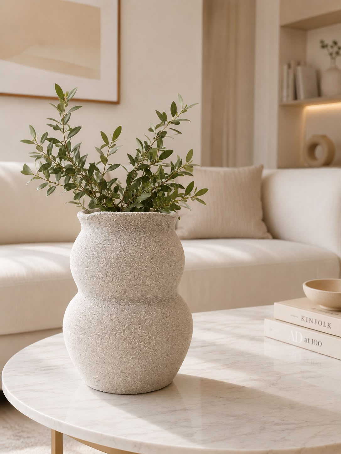 VASO DECORATIVO RUSTICO CERAMICA (CIMENTO) - 1UN