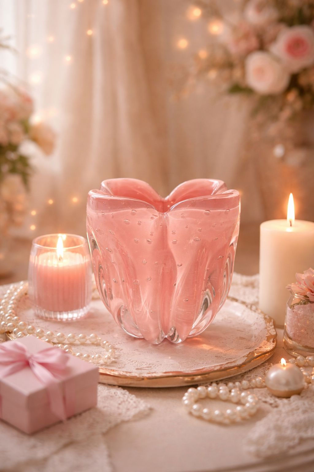 CACHEPOT EM MURANO P (ROSA CANDY) - 1UN