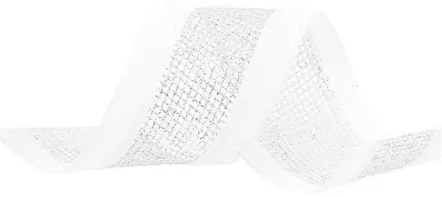 Miniatura: FITA NATAL 6,3CM X 9,14m LISTRA  (PRATA/BRANCO) - 1 UN