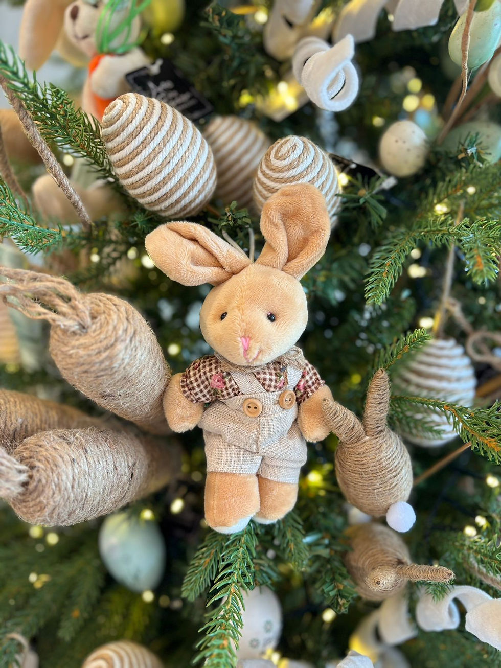 Miniatura: COELHO PELUCIA PENDURAR (BEGE/MARROM) - 1UN