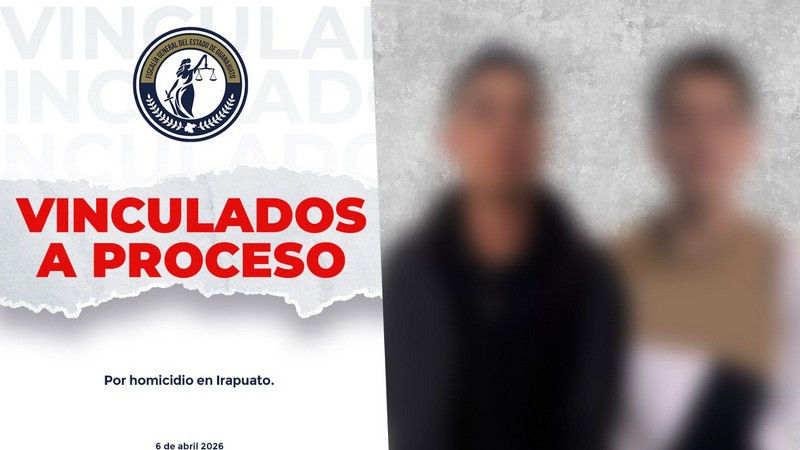 A prisión preventiva dos hombres por homicidio en Irapuato, Guanajuato