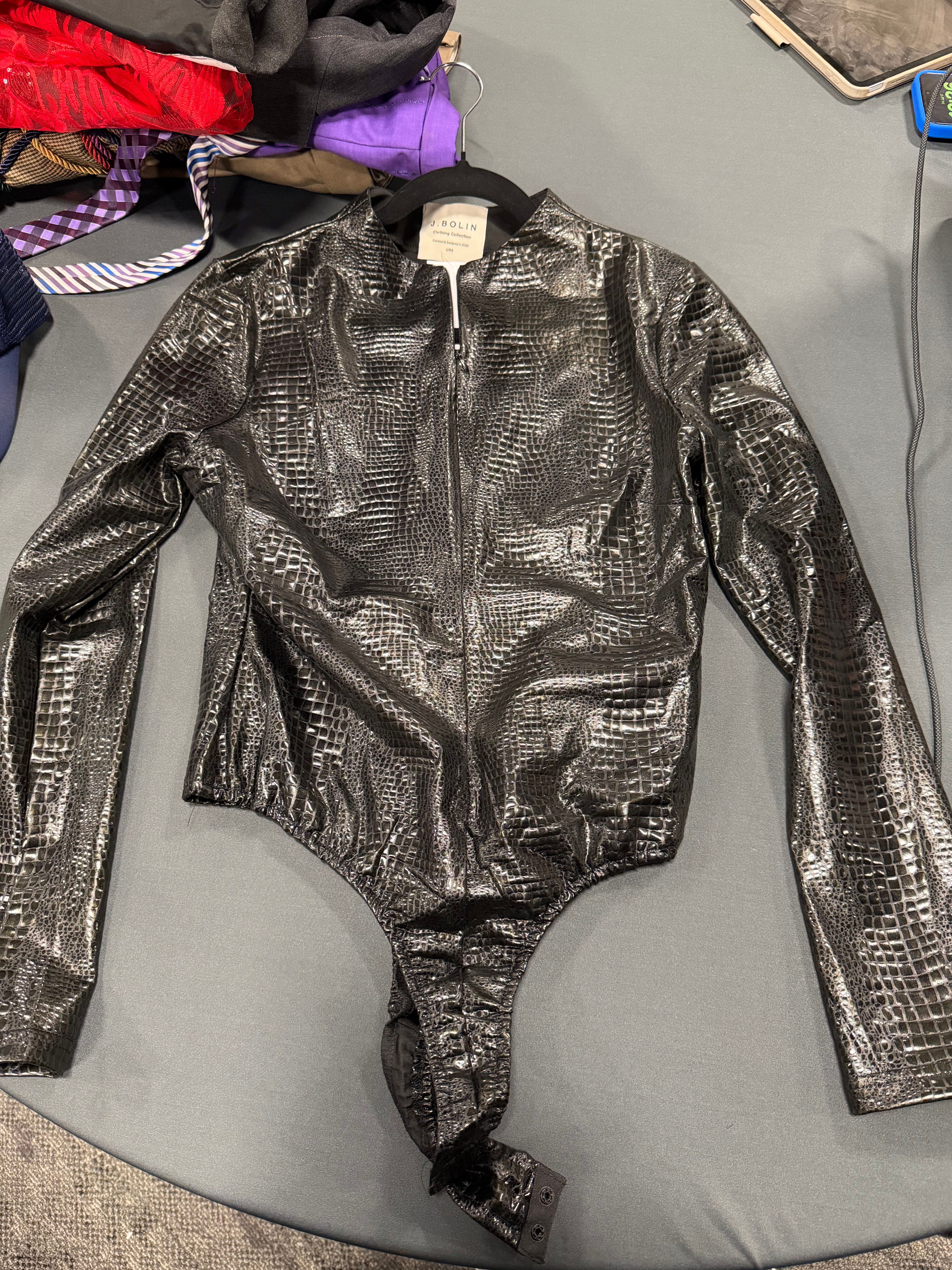 105 - black croc body suite