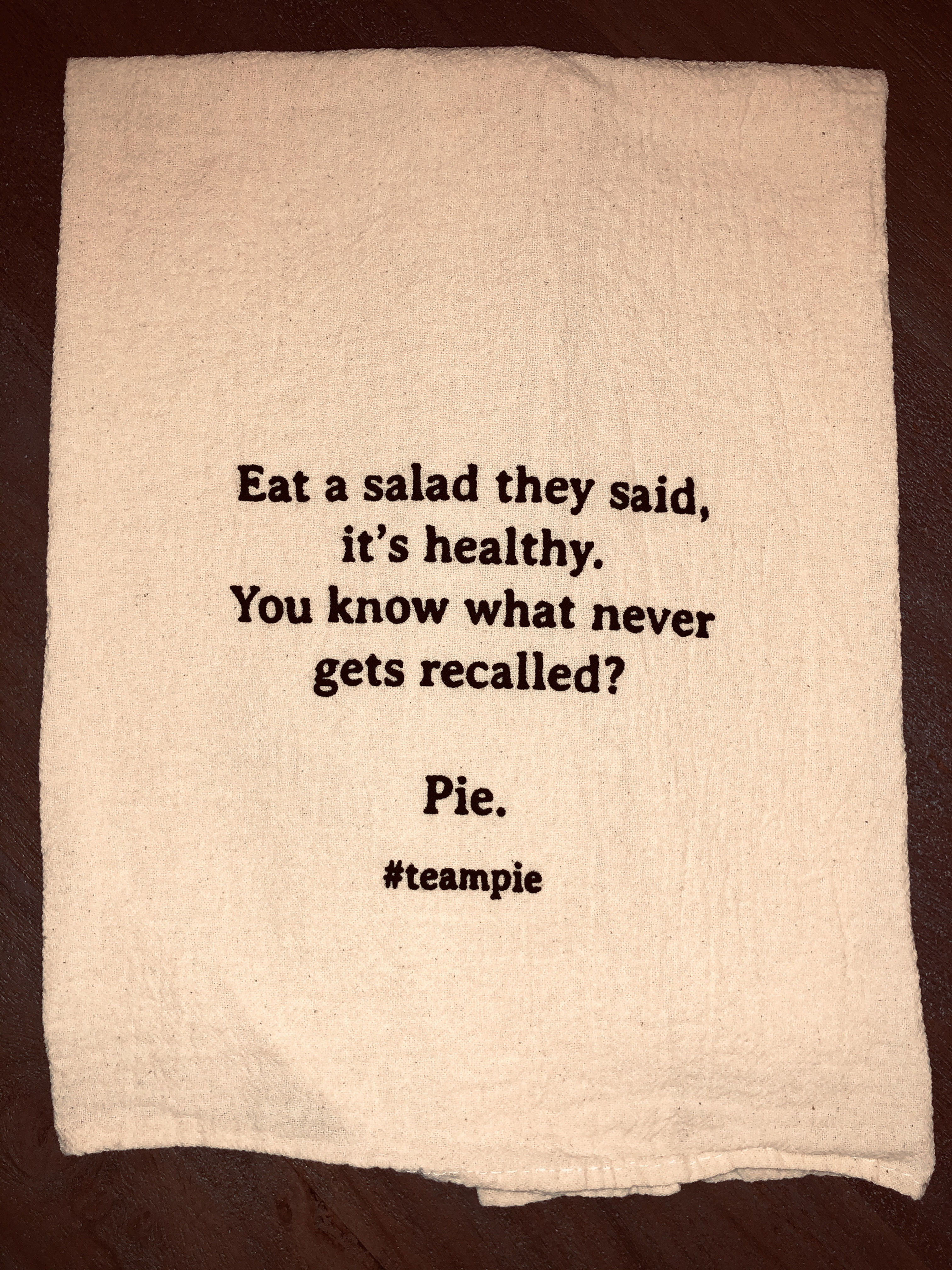 Sassy Towel "#teampie"