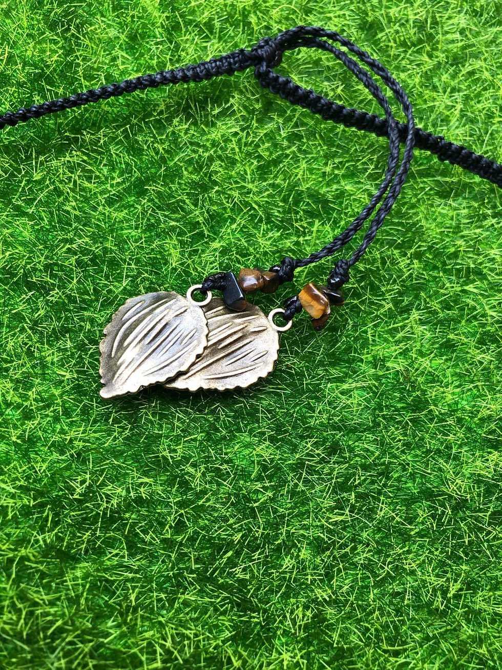 Thumbnail: Smokey Quartz and Tigers Eye Macrame Adjustable Necklace
