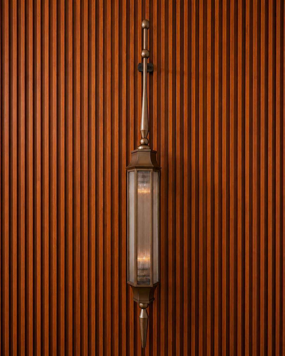Custom decorative wall lamp crafted by Hans Copper Lighting