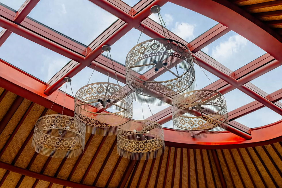 Lampu gantung custom untuk lobi Hotel Adiwana Alas Harum Ubud Bali