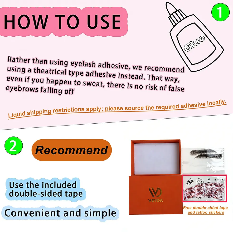 Thumbnail: VEYDA Women/Man's Eyebrows Hair Eyebrows Six Style 100% Human Hair Artificial