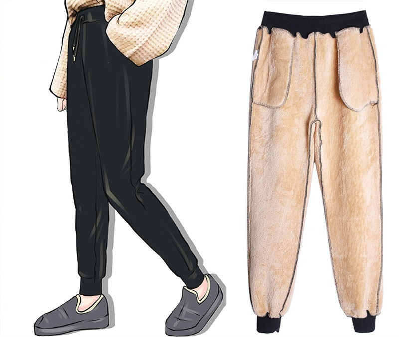 Miniatura: 2022 New Women Winter Pant Thick Lambskin Velvet Thick Pants Warm Female Casual 