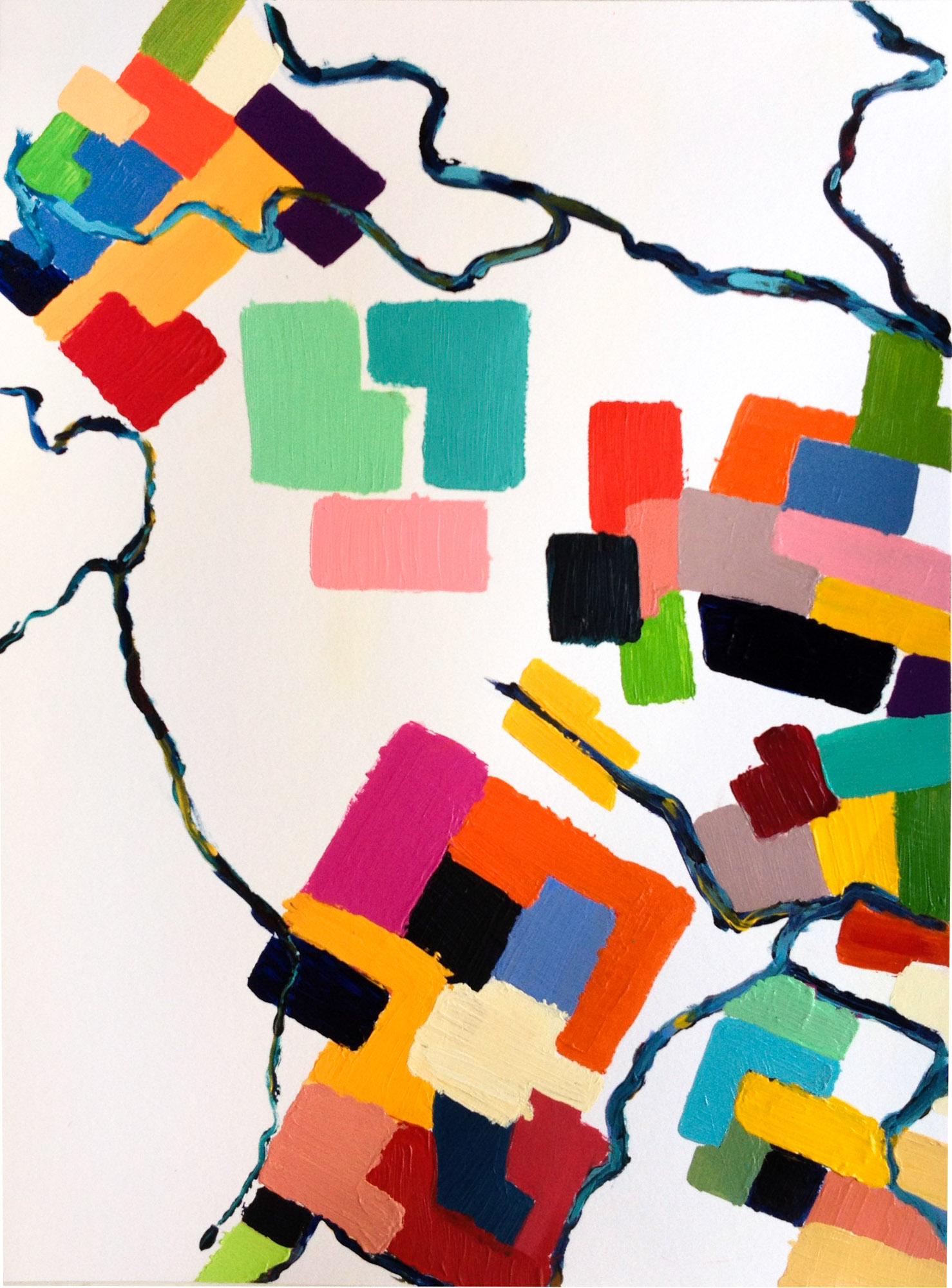 Courbes n°1 - 48x36 cm