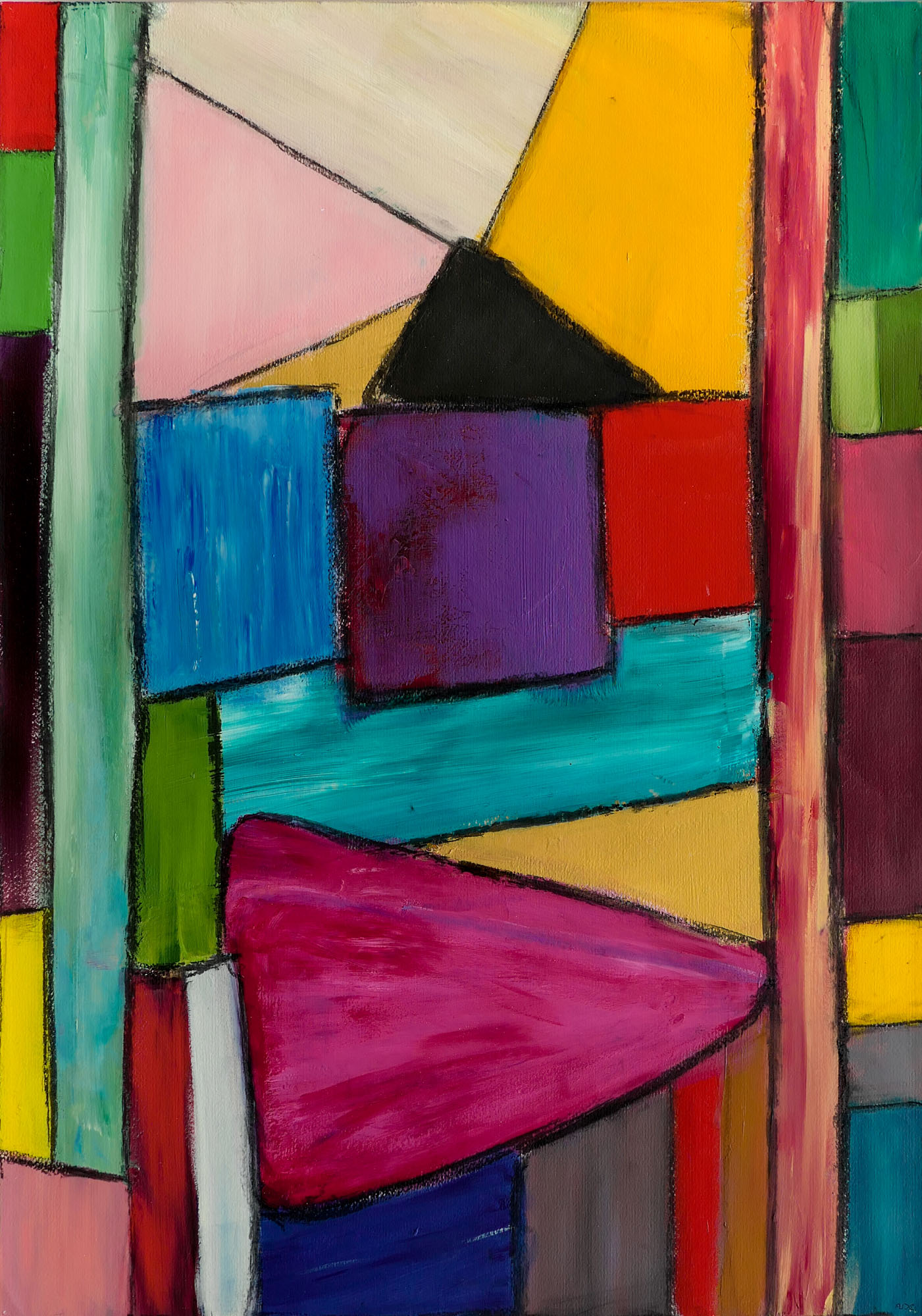 Chandigarh n°2-La Cours -100x70cm