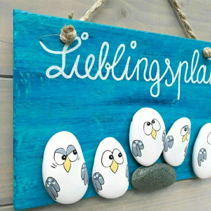 Miniaturbild: XXL-Deko-Schild, Lieblingsplatz, 20x30 cm, Möwen