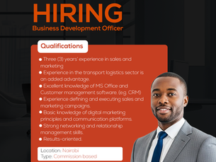 We Are Hiring: Business Development Officer-Kenya