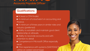 We Are Hiring: Accounts Payable Officer