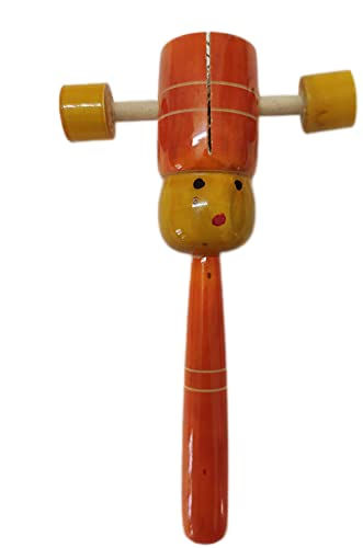YAMKAY Wooden Face TIK TIK Rattle Rattle for Pack of 1