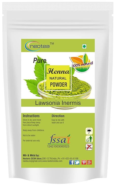 Neotea Natural Henna Mehendi Marudaani Lawsonia Inermis Powder, 500 G