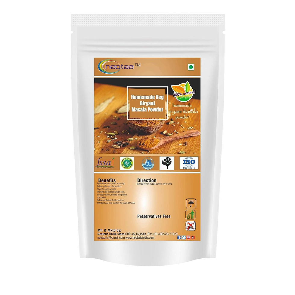 Neotea Flax Homemade Veg Biryani Masala Powder, 100G