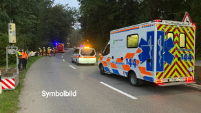 Strassenrettung, in Weiningen TG, Weckingen, Frontalkollision Pw MR,
