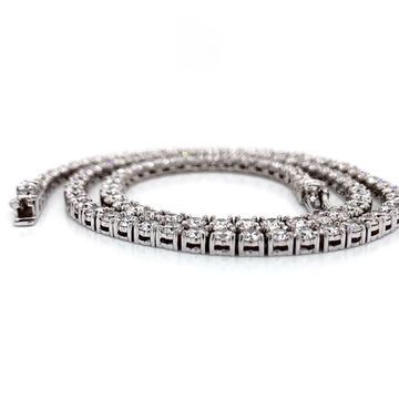 Thumbnail: 14kt White Gold Ladies 15.04ctw Round Diamond Tennis Necklace