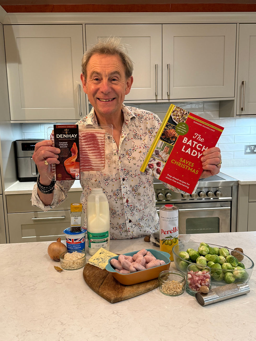 Pigs in Blankets, Shredded Sprouts with Pancetta, Luxury Bread Sauce