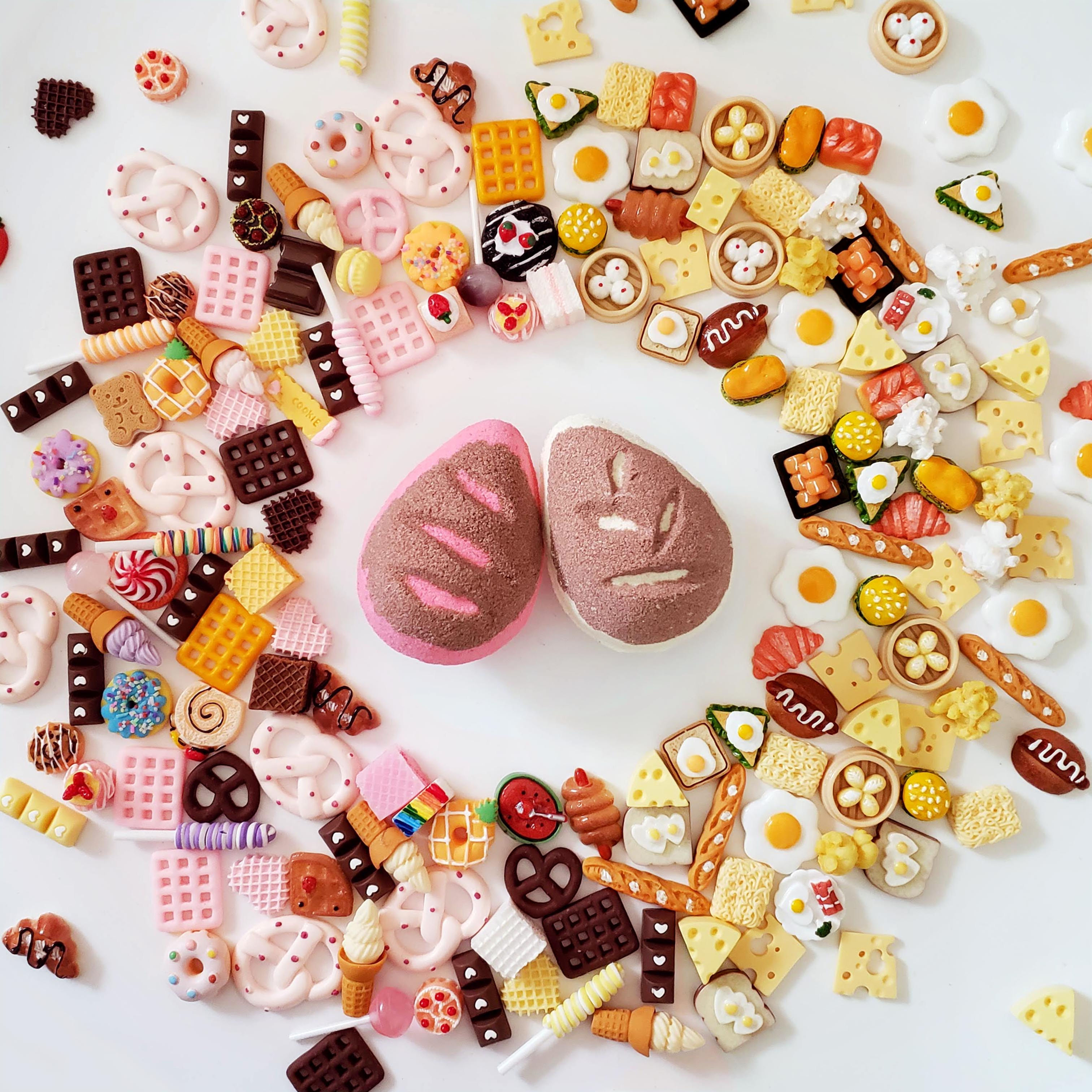 food and candy miniature surprise bath bomb