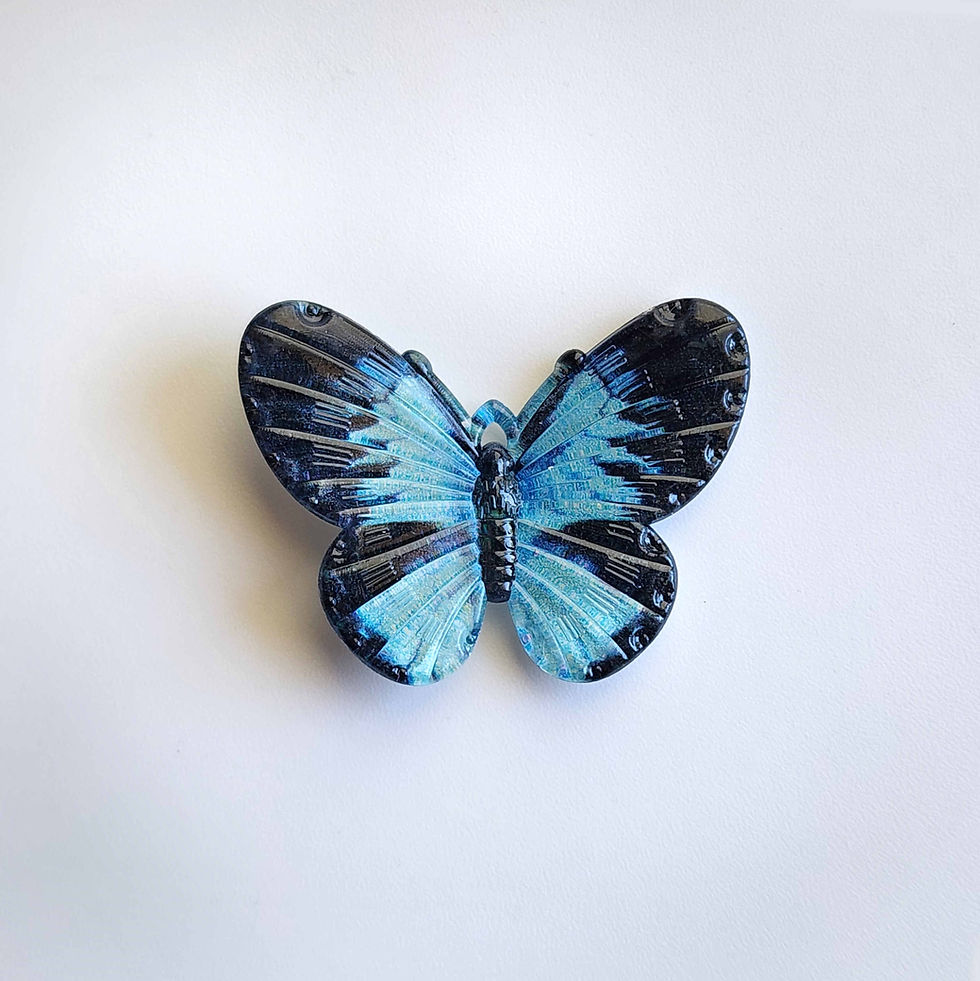 Thumbnail: light blue and black acrylic butterfly charm