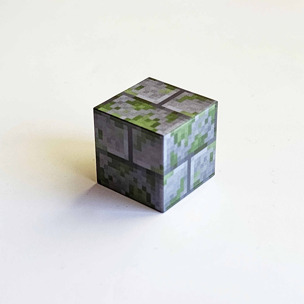Thumbnail: Mossy stone brick textured magnetic minecraft building block