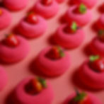 Red strawberry doughnut bath bomb