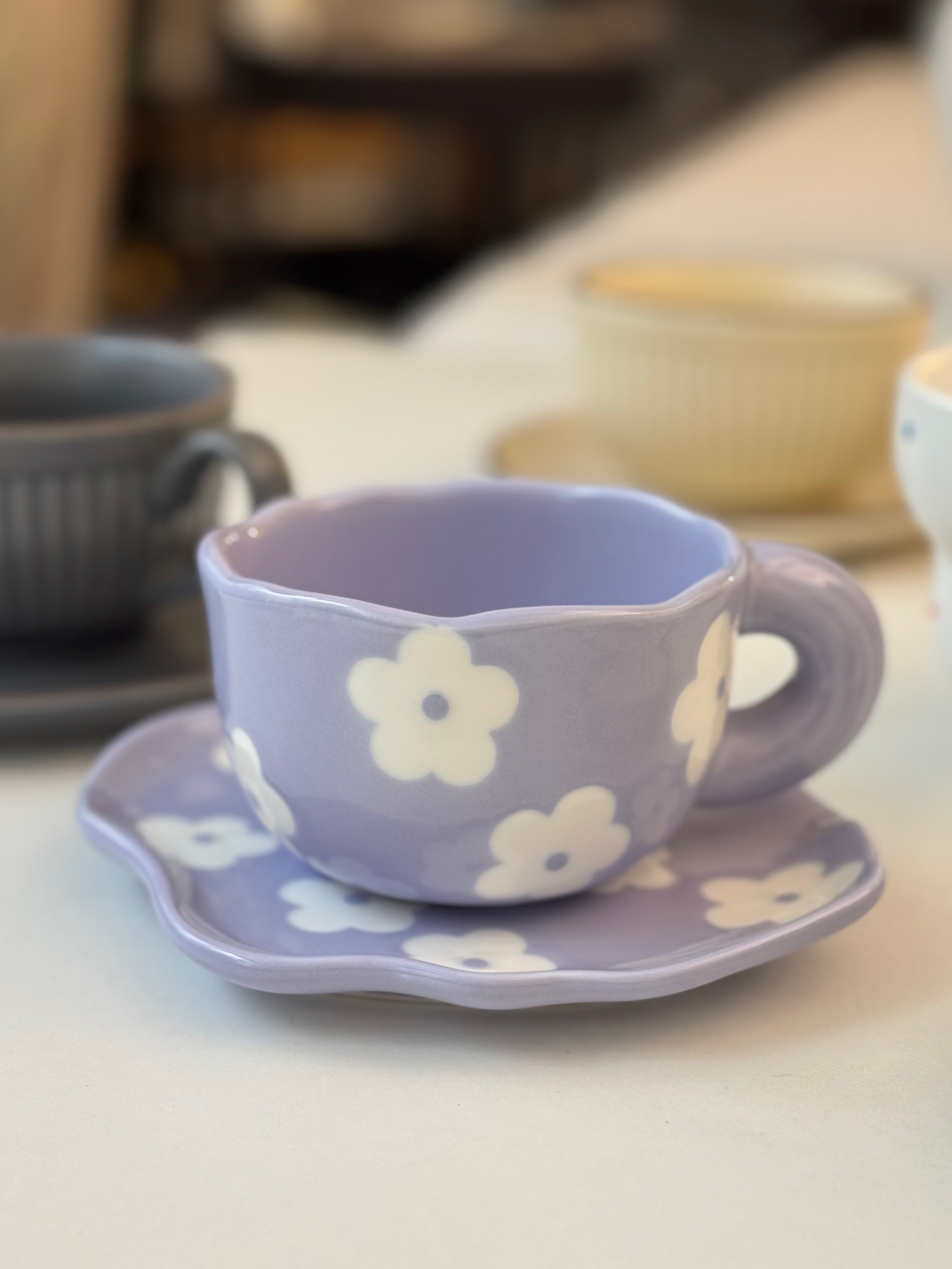Purple Flower Teacup