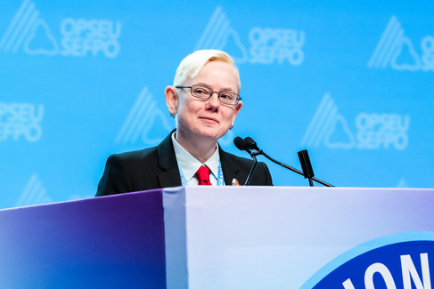 Adrienne Smith speaking at 2026 OPSEU Convention