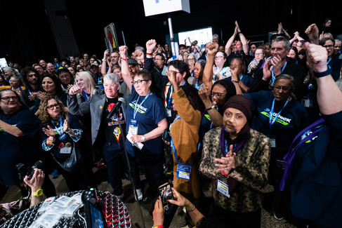 JP Hornick with supporters at the OPSEU convention