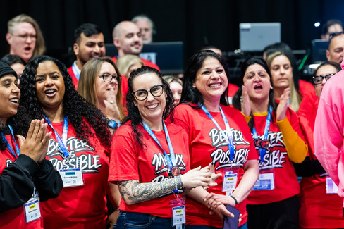 Melissa Shaw, OPSEU Vice-President with supporters