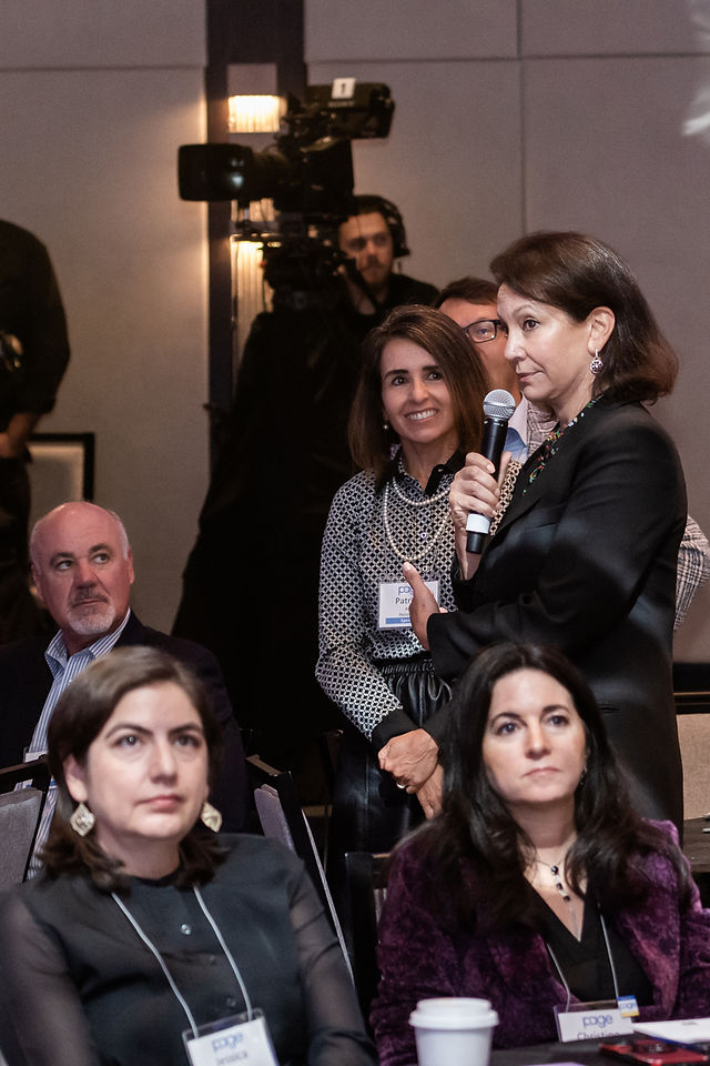 conference attendee asking question