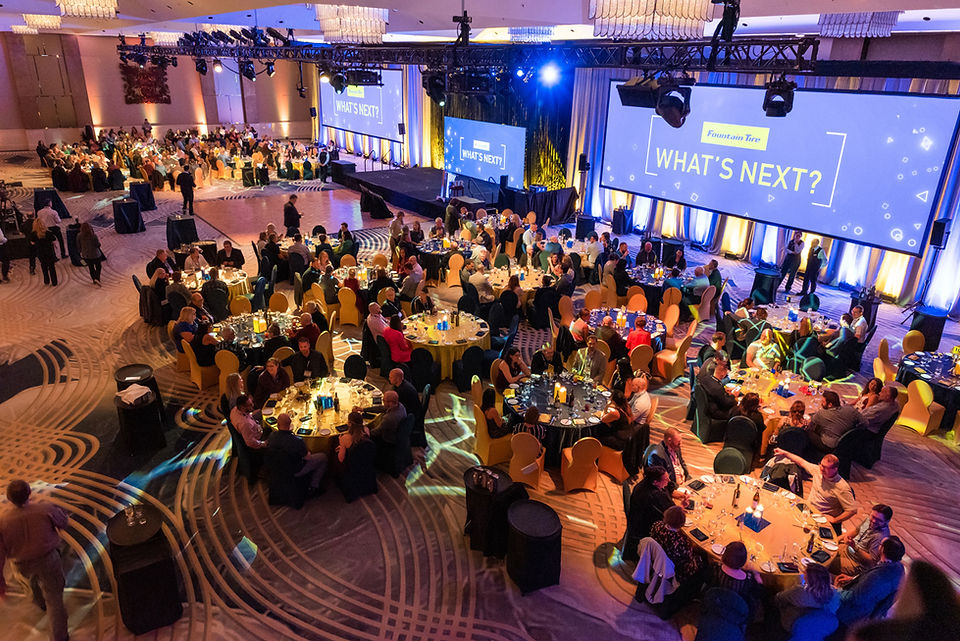 overhead wide shot of Canadian Ballroom at the Royal York