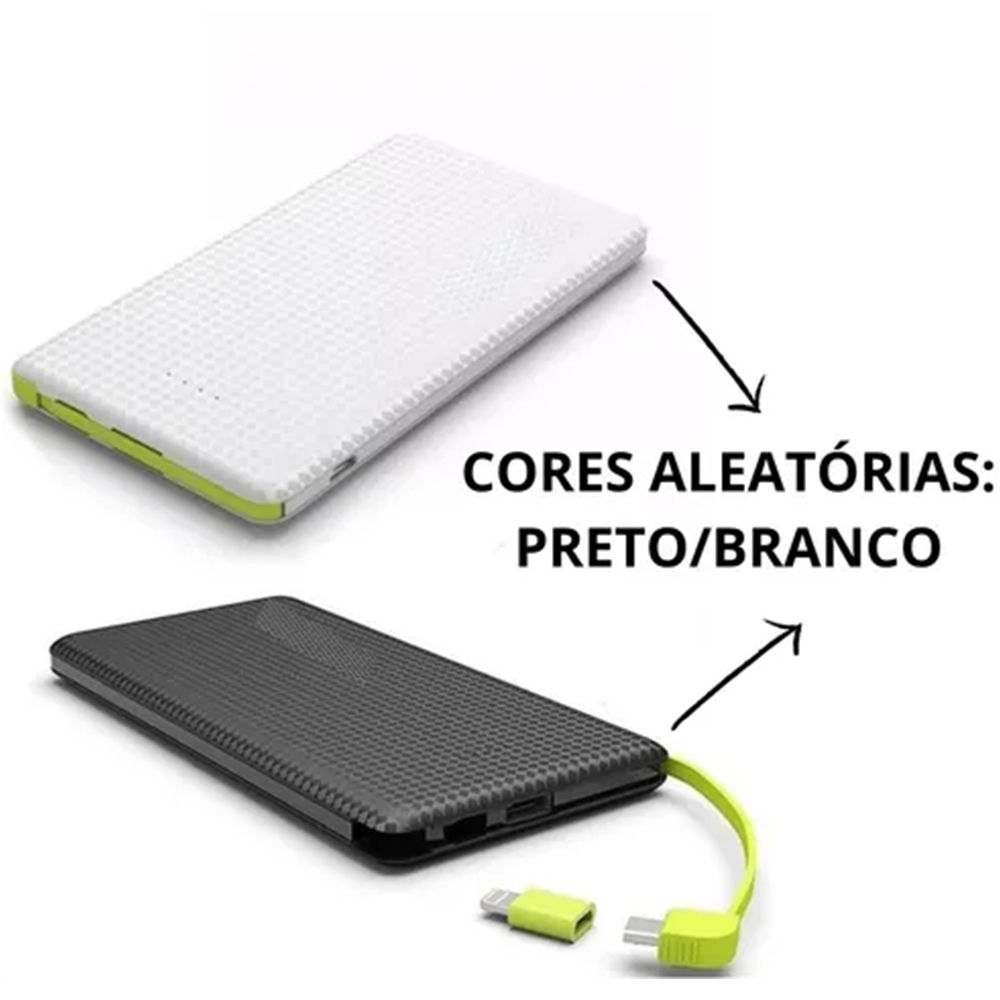 Power Bank 10000mAh Portátil, Carregamento Rápido Compacto Leve, Bateria Exter