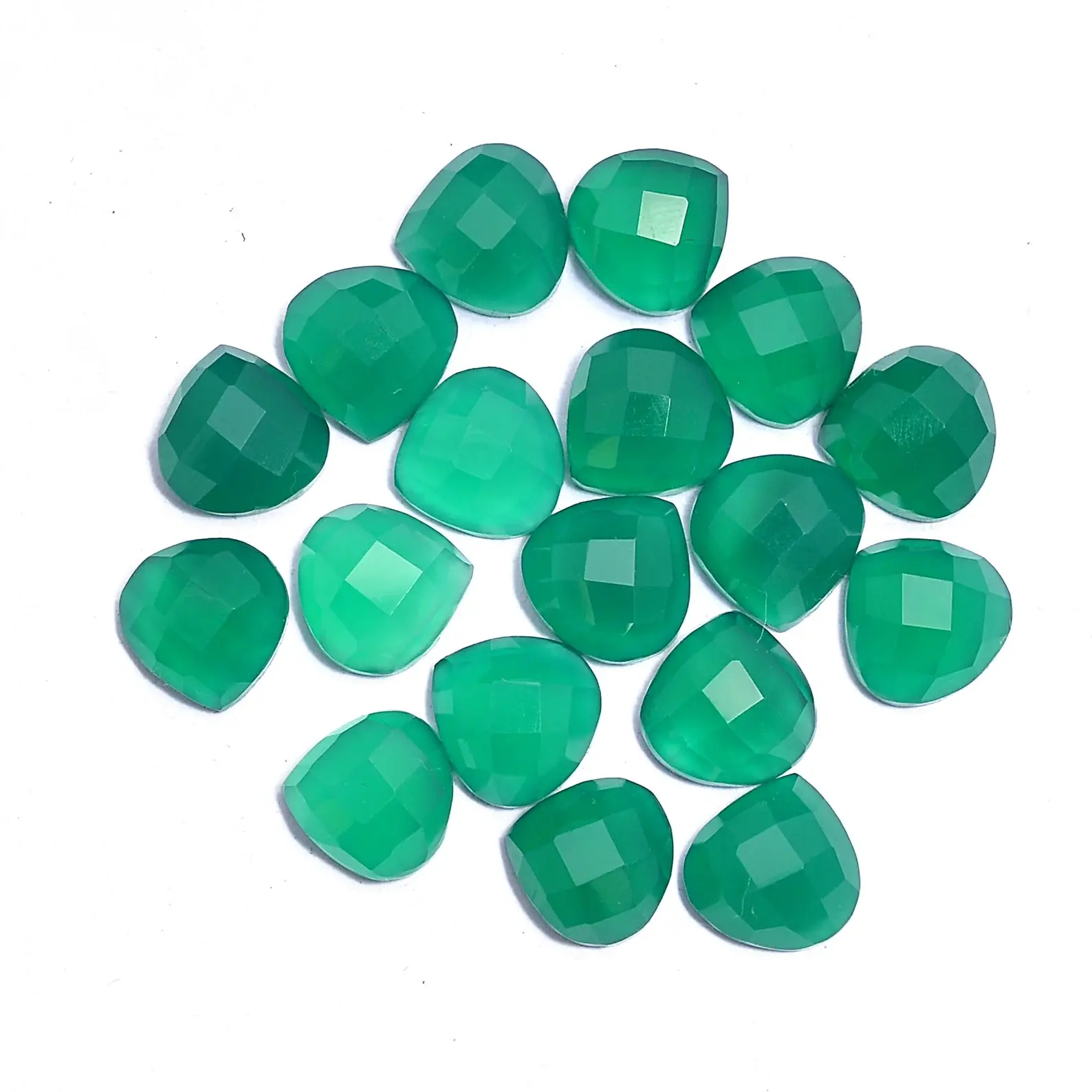 Natural Green Oynx Heart Shape Cut Stone