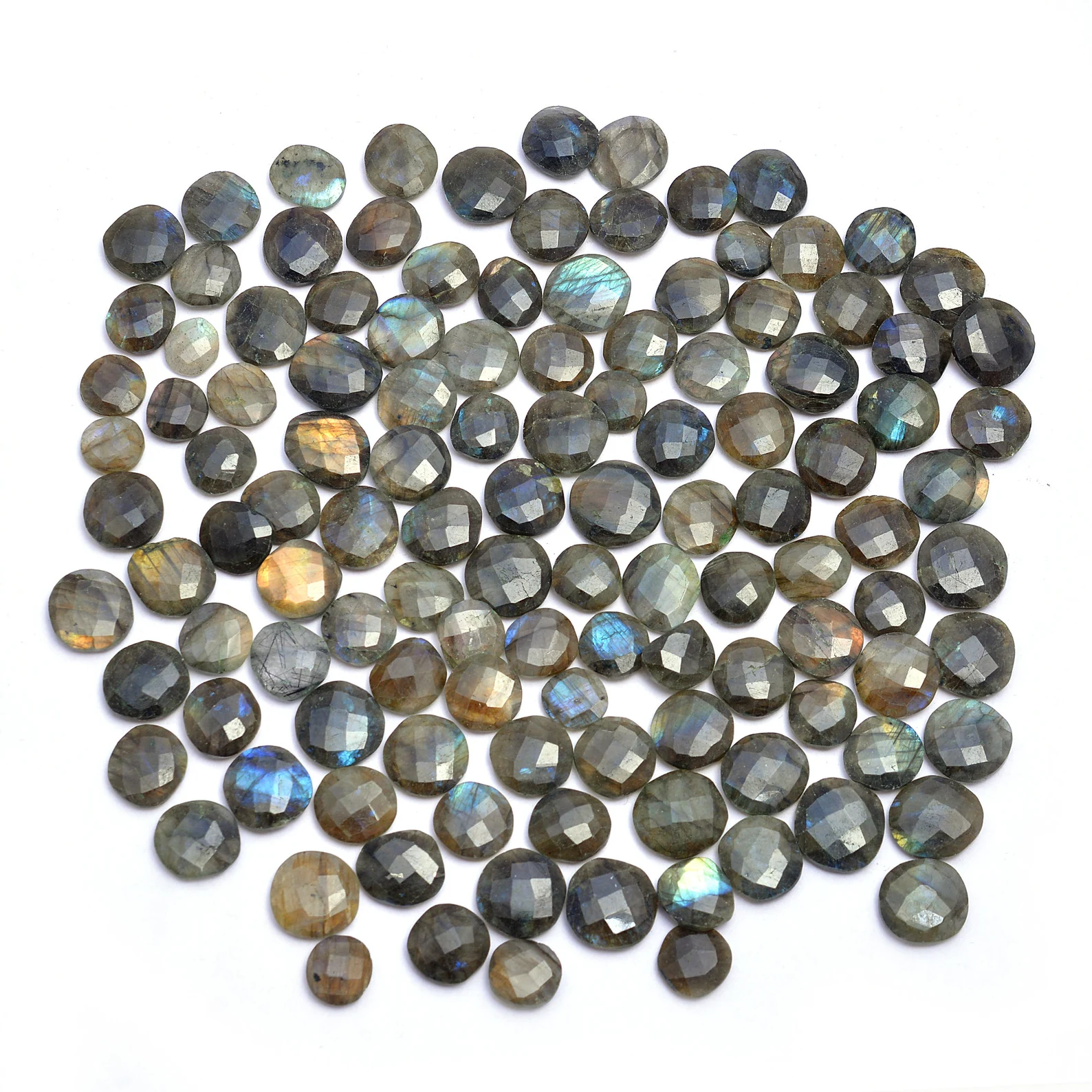 Natural Labradorite Briolette Double Side Cut Stone