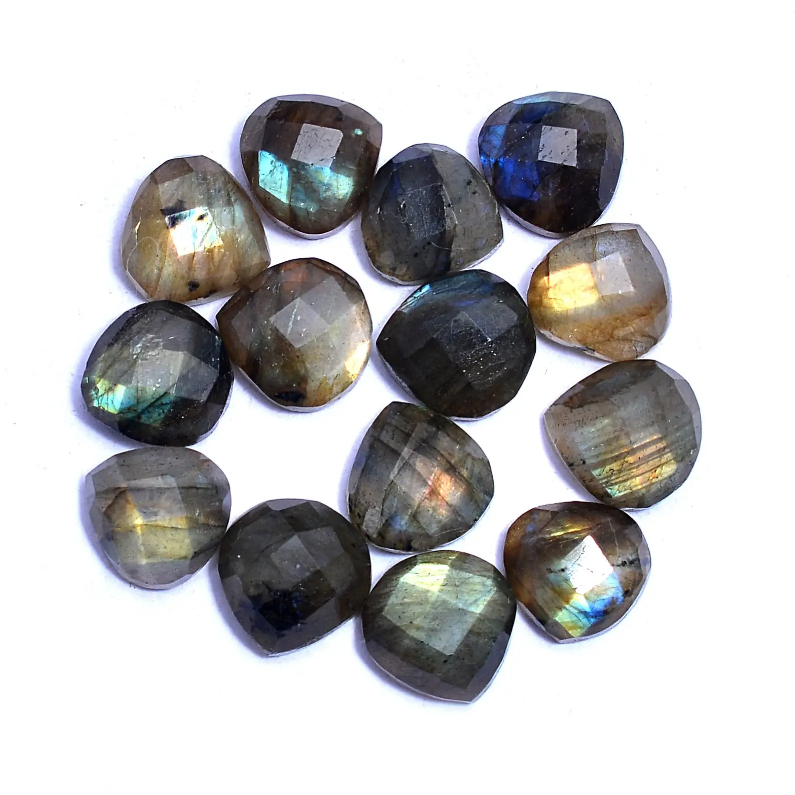 Natural Labradorite Heart Shape Cut Stone