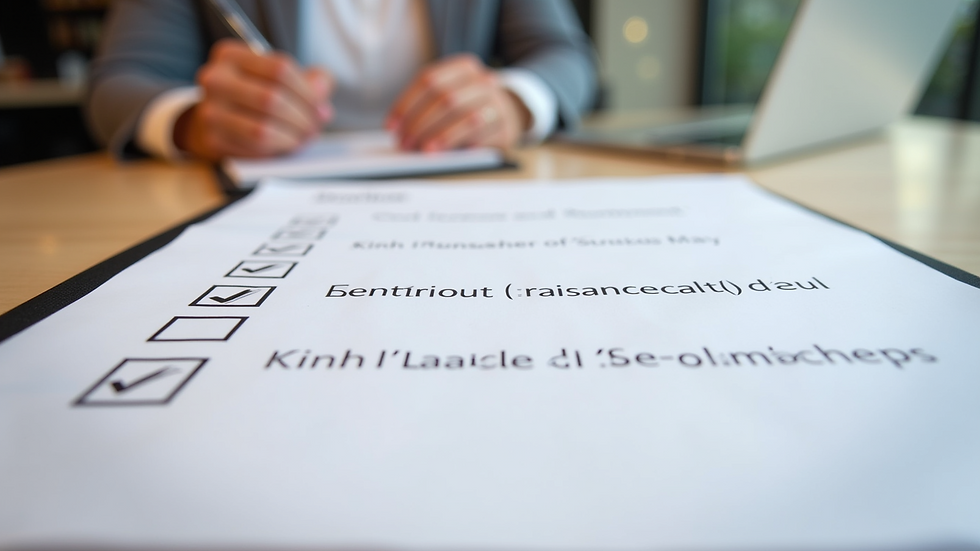 Eye-level view of a neatly arranged event planning checklist on a desk