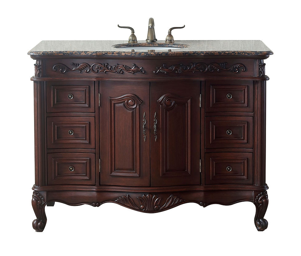 48" Saturn Single Sink Vanity with Baltic Brown Granite Top