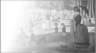 White fading into Seurat's "Sunday on La Grande Jatte"