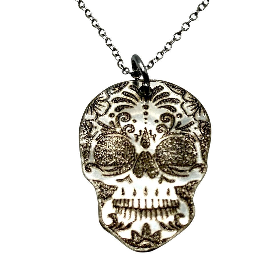 Serving tray necklace.